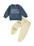 MQTIME  -  Kids 2-Piece Autumn Ensemble with Printed Sweatshirt and Pants - Stylish Toddler Outfit for Fall Season