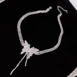 Mqtime Luxury Crystal Choker Necklace for Women Water Drop Pendant Necklace Trend Weddings Jewelry Party Gifts