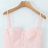 MQTIME  -  New Summer Dresses Woman Flower Embroidered Suspender Party Dress Backless Slim Elegant Vestidos Solid Color Sexy Trendy
