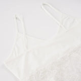 MQTIME  -  Y2k Lace Patchwork V Neck Short Sleeve Sheer Slim Sexy All Match Top Female