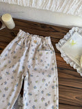MQTIME  -  New Spring Toddlers Girls Printed Pants Korean Style Baby Kids Straight Wide Legs Trousers