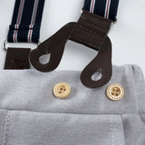 MQTIME  -  4Piece Sets Fall Newborn Boy Clothes Fashion Gentleman Cotton Long Sleeve Bodysuit+Pants+Straps+Hat Baby Luxury Clothing BC1566