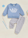 MQTIME  -  Kids Winter 2Pcs Outfits Crew Neck Graphic Print Sweater Solid Color Jogger Pants Warm Tracksuit Set for Boys