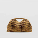MQTIME  -  New Half-Moon Beach Straw Handbag Luxury Women's Straw Bucket Bag Purse Woven Straw Handbags Casual Tote Crossbody Bag Ins