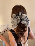 Mqtime  Large Lace Bow Hair Clip Embroidered Bowknot Sweet Ribbon Hairpin Girl Headdress Top Clip Korea Hair Accessories