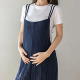 Mqtime Maternity Clothings New Summer Overall Fashionable Loose Oversized Cropped Wide Leg Floor-Length Chiffon Pant for Pregnant Women