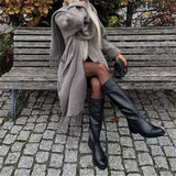 Mqtime New autumn and winter loose thickened scarf collar knitted coat women's high-end warm coat