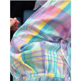 MQTIME  -  Colorful checkered wide leg pants for women in Spring and Autumn 2025, new Korean style casual high waisted loose floor pants