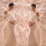 MQTIME  -  Women Dress Maternity Photography Props Pregnancy Clothes Elegant Maternity Dresses For Pregnant Photo V-neck lace pregnant dres