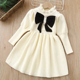 MQTIME  -  New Autumn Christmas Style Baby Girl Birthday Party Dress Kids Princess Dresses 2-6Yrs Children Knitted Clothes