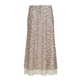  MQTIME  -  Y2k Vintage Low Waist Leopard Print Gauze Slight Strech Patchwork All Match Fashion Skirts