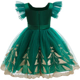 MQTIME  -  Christmas Big Girls Dress Children Birthday Party Gown Kids Princess Green Sweet Vestidos Teenager Sleveless Dresses 3-10 Years