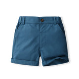 MQTIME  -  3Piece Summer Kids Clothes Boys Korean Fashion Gentleman Tie Print Cotton Short Sleeve Tops+Shorts Baby Boutique Clothing