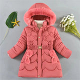  MQTIME  -  Kids Winter Outerwear Girls Padded Warm Down Jackets Children Thicken Hooded Outerwear Teenager Plus Velvet Parkas Kids Clothing
