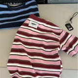 MQTIME  -  Summer New Children Loose Striped T Shirts Cotton Boys Girls Bottoming Shirts Toddler Long Sleeve Casual Tops Kids Clothes