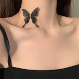 Mqtime Fashion Super Fairy Lace Butterfly Chokers Necklaces Transparent Chocker Party Neck Jewelry Accessories Collar