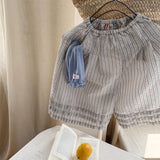 MQTIME  -  New Summer Toddlers Kids Striped Wide Leg Pants Loose Casual Ankle-length Linen Cotton Baby Boys Girls Trousers