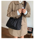 MQTIME  -  Korean Version Niche Large Capacity Lightweight New Solid Color Nylon Casual Solid Color Crossbody Bag