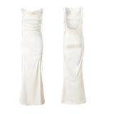  MQTIME  -  Women Long Dress Sleeveless Low Cut Backless Lacing Slim Fit Dress for Party Cocktail Evening Summer New