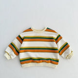  MQTIME  -  Autumn New Children Striped Sweatshirt Long Sleeve Boys Girls Cotton Pullover Loose Kids Casual Sweatshirt Baby Clothes