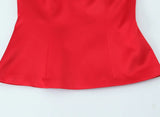 MQTIME  -  Women's Satin Textured Off-Shoulder Tops Fashionable Simple Sleeveless Short Tops Wrap Style for Stylish Casual Wear
