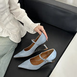 MQTIME  -  Designer Office Women Pumps Shoes Fashion Shallow Wedge High Heels 2025 Spring Autumn Wedding Party Shoes Mujer