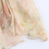MQTIME  -  Women Ruffled Skirts Elastic High Waist Pleated A-line Long Skirts Chic Printed Summer Fashion Streetwear Female Irregular Skirt