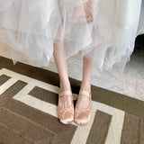 MQTIME  -  Stylish New Round Toe Bow Satin Ballet Flat Women's Shoes