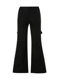  MQTIME  -  Women Chain Cargo Pants Dark Academia Hip Hop Punk Gothic Trousers High Waist Straight Long Pants Streetwear