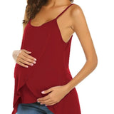 Mqtime Women Pregnant Strappy Vest Nursing Tops Maternity Breastfeeding T-Shirt Summer Fashion Pregnancy Wear