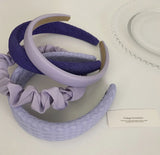 Mqtime New Purple Wide Headbands Solid Color Folds Pattern Hair Hoop Headbands Designer Hair Hoop Hair Accessories for Women