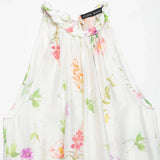  MQTIME  -  Women White Floral Print Halter Tank Top Casual Tie Back Asymmetrical Hem Sleeveless Loose Blouse Y2k Summer Daily Holiday Shirt