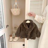 MQTIME  -  Boys' Coat Autumn and Winter New Children's Wear Korean Style Boys and Girls Foreign Style Fur Integrated Velvet Warm Coat