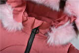 MQTIME   -30℃ Winter Padded Warm Jackets Girls Thick Plus Velvet Long Style Coats Teen Kids Heavy Cold-proof Hooded Windbreaker Snowsuit