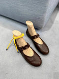  MQTIME  -  Mary Jane Shoes Women's New French Ballet Flat Bottom Folded Retro Matching Light Mouth Single Shoes Leather Version