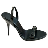 MQTIME  -  New Versatile Open Toed Round Head Rear Tripping Strap One Word Strap Metal Buckle High Heel Sandals for Women