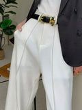 MQTIME  -  Korean Fashion Straight Trousers Women High Waist Solid Women's Summer Pants High Street Suit Pants Female Loose Wide Leg Pants