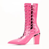 MQTIME  -  New Arrival Womens Shoes Fashion Pointed Head High Heel Boots for Woman Exquisite Motorcycle Boots Designer Shoes Botas De Mujer