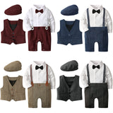 MQTIME  -  Baby Boys Suit Outfits Sets Newborn Boy Christening Romper Clothing Set Infant Wedding Party Jumpsuit Toddler Formal Long Sleeve