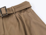  MQTIME  -  Women Leisure Skirts Spring Summer New Fashion Solid Color Mini Skirts For Women Elegant High Waist Khaki Skirts