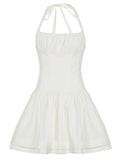 MQTIME  -  Women's White Cami Dress Elegant Fashion A-Line Mini Dress Casual Wear for Party Club Dating Graduation Sundress