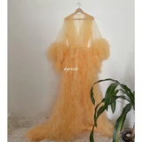 MQTIME  -  Extra Tulle Boutique Materiality Dress Robe Photo Shoot, Honey Dew Props See Through Sex Lingerie Robe For Women