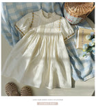 MQTIME  -  Baby Girl Princess Cotton Ruffled Dress Infant Toddler Child Flower Embroidery Vestido Spring Casual Baby Clothes