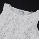  MQTIME  -  Casual Women's Skirt Set O-neck Sleeveless Top Long Skirts Female Lace Sets Summer Vacation Holiday Fashion Lady Outfit