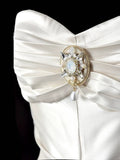 MQTIME  -  White Evening Dress Sleeveless Slim Fishtail Satin Strapless Sweetheart Neckline Celebrity Bridal Banquet Gown