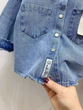 MQTIME  -  Children Boy Autumn Denim Jackets Cotton Sticker Pockets Infant Baby Boys Outerwear Loose Korea Turn Down Collar Little Boy Coat