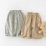 MQTIME  -  Spring New Baby Loose Trousers Cotton Toddler Girls Casual Pants Fashion Boys Plaid Wide Leg Pants Infant Clothes