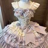 MQTIME  -  Sweet Lolita Young Girls Lolita Fashion Handmade Couture Frilly Dress Princess Core Women Boutique Wedding Party Costume