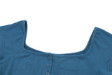  MQTIME  -  American Y2k Summer Sexy Square Collar Short Sleeve Slim Solid All Match Knitted Dresses