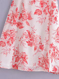  MQTIME  -  Floral Print Women Dress Spaghetti Strap Split Sleeveless Female Sundress New High Waist Summer Dresses